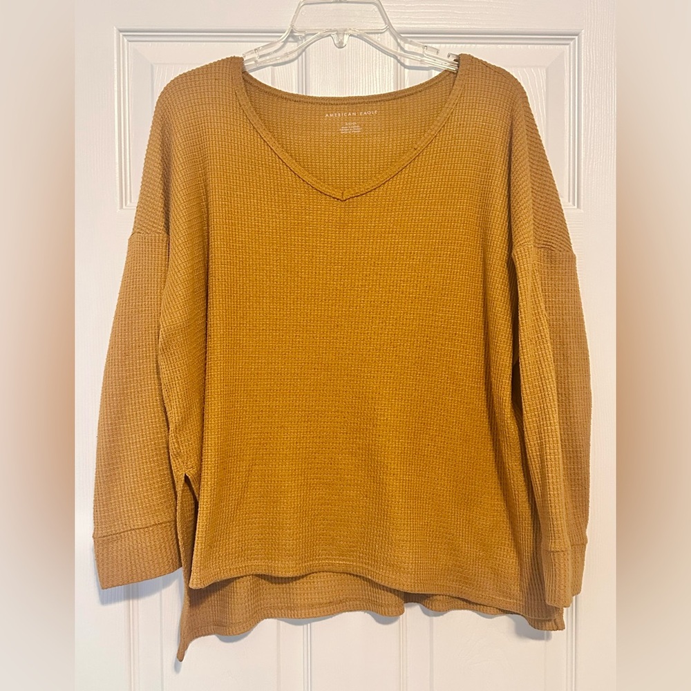 American Eagle Outfitters Mustard Long Sleeve Top